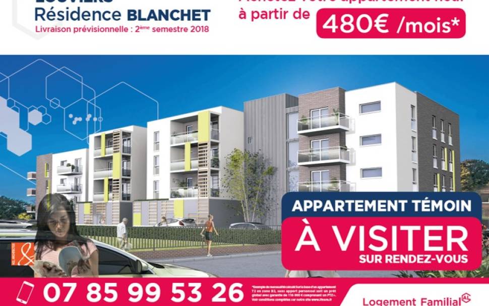 FUTURS PROPRIETAIRES : Venez visiter notre appartement témoin Résidence BLANCHET 2 à Louviers